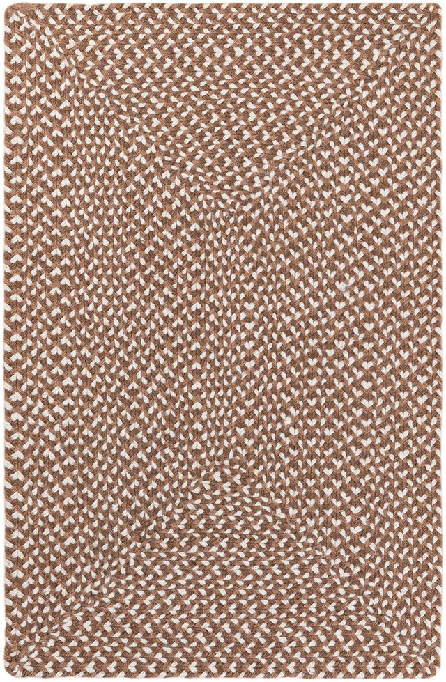 Light Brown 2' x 3' 1 Tweed Braided Jute Rectangle Rug