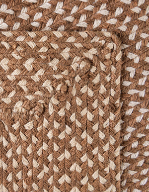 Light Brown 2' x 3' 1 Tweed Braided Jute Rectangle Rug