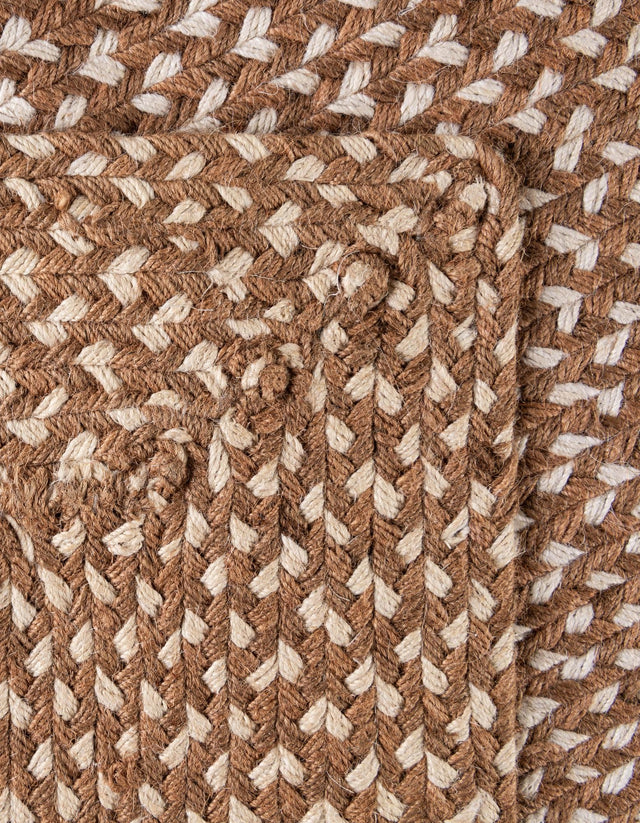 Light Brown 2' x 3' 1 Tweed Braided Jute Rectangle Rug