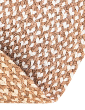 Light Brown 10' x 10' Tweed Braided Jute Round Rug