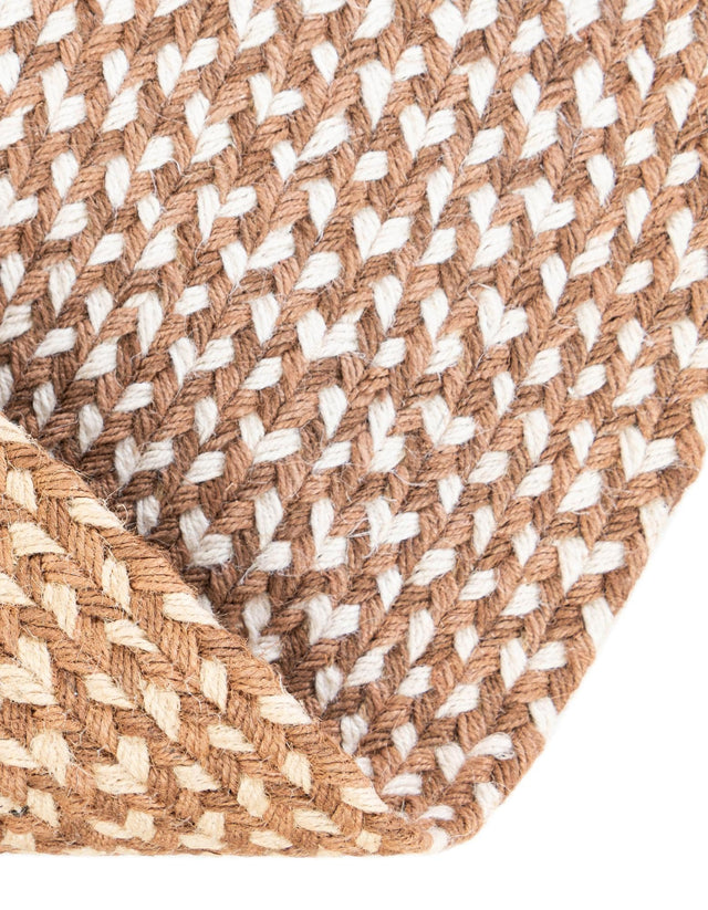 Light Brown 10' x 10' Tweed Braided Jute Round Rug