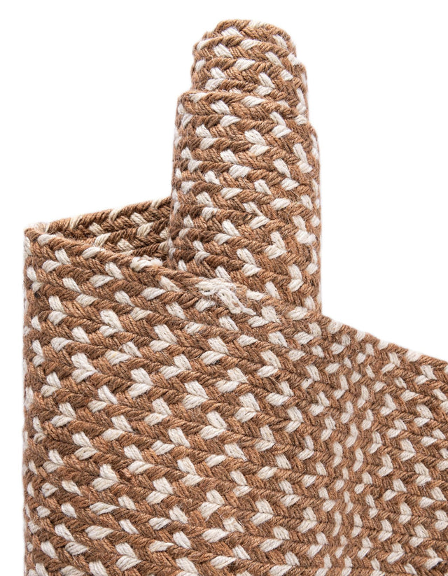 Light Brown 4' 1 x 4' 1 Tweed Braided Jute Round Rug
