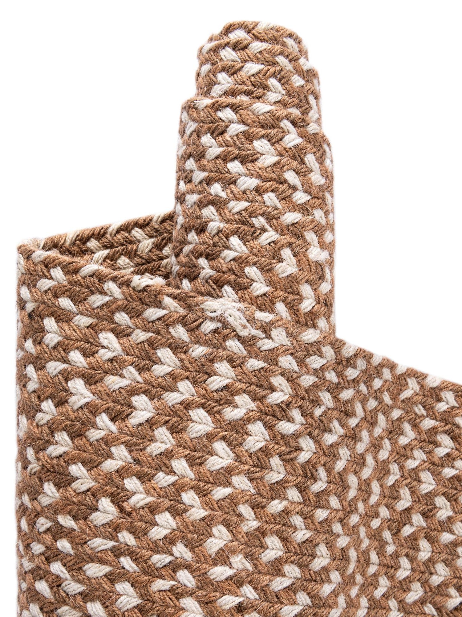 Light Brown 2' x 2' Tweed Braided Jute Round Area Rug 100% All Natural Jute Hand Braided in India Carpet for Unique Luxury Home Interiors for Sale at Rug Engine