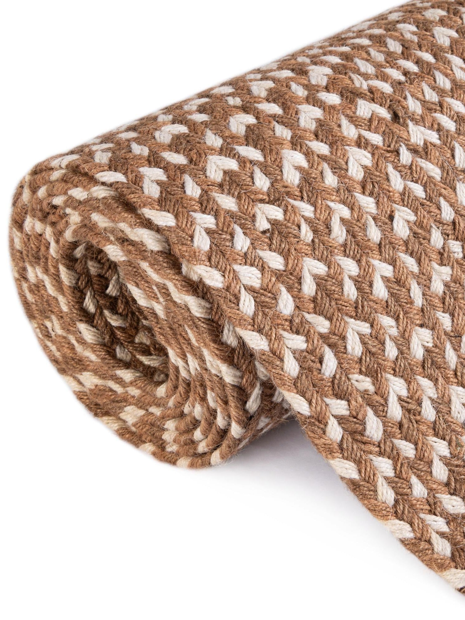 Light Brown 6' 1 x 6' 1 Tweed Braided Jute Round Area Rug 100% All Natural Jute Hand Braided in India Carpet for Unique Luxury Home Interiors for Sale at Rug Engine