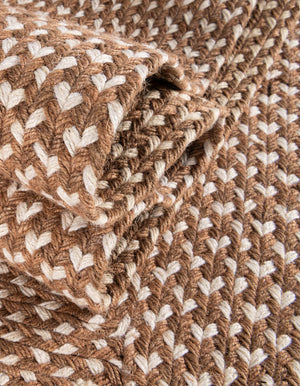 Light Brown 8' x 8' Tweed Braided Jute Round Rug