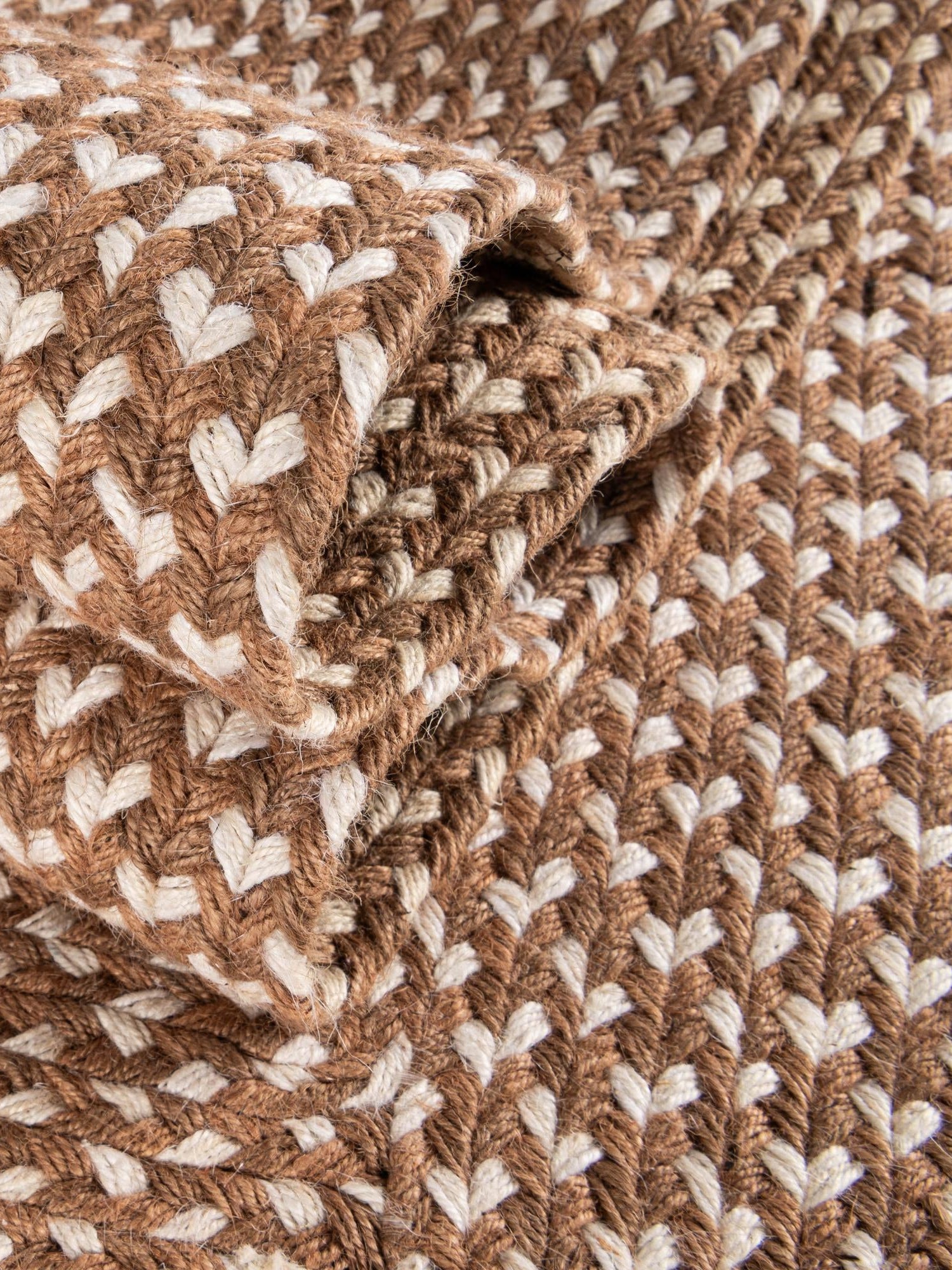 Light Brown 3' 1 x 3' 1 Tweed Braided Jute Round Area Rug 100% All Natural Jute Hand Braided in India Carpet for Unique Luxury Home Interiors for Sale at Rug Engine
