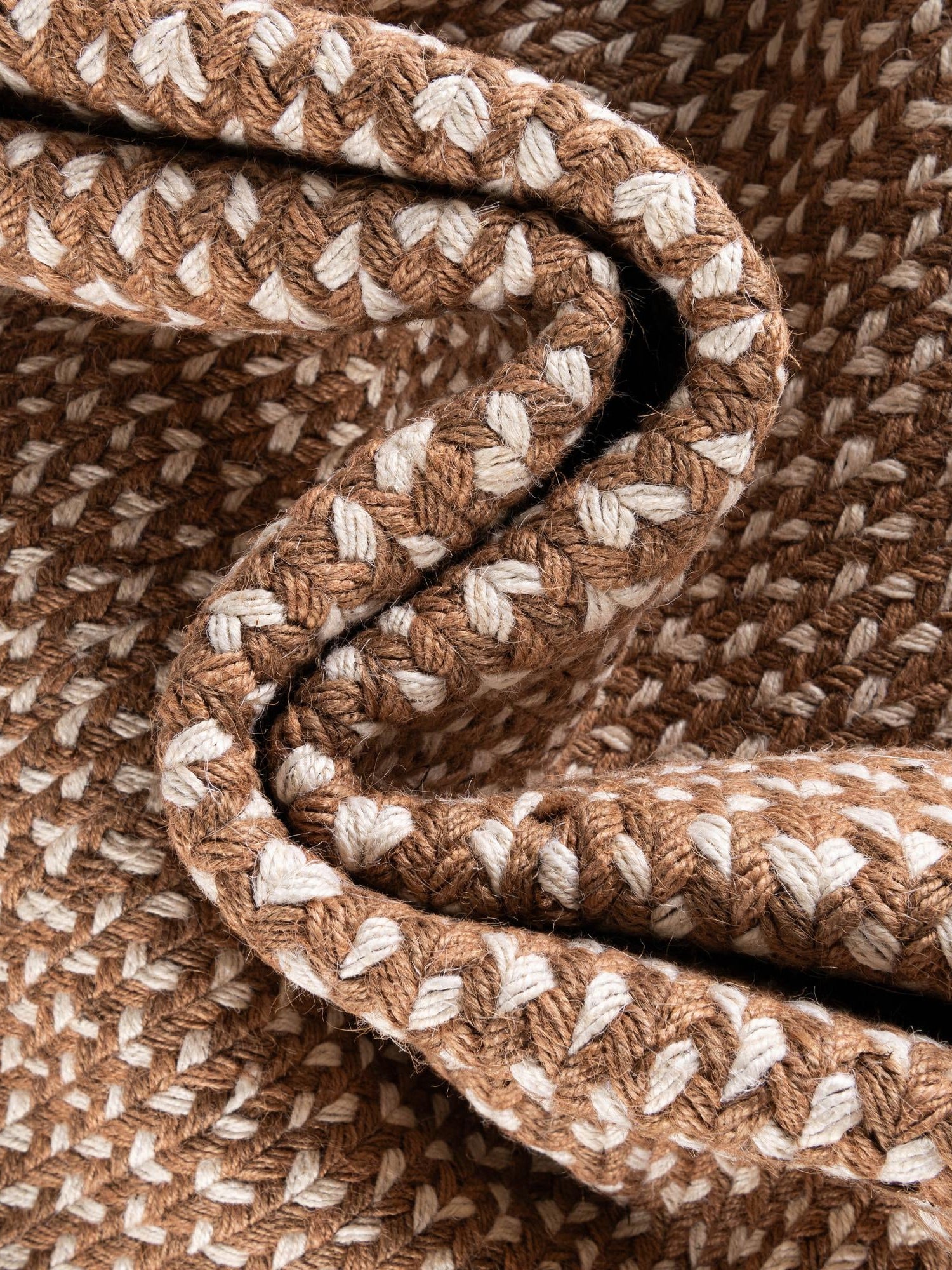 Light Brown 2' x 6' 1 Tweed Braided Jute Runner Area Rug 100% All Natural Jute Hand Braided in India Carpet for Unique Luxury Home Interiors for Sale at Rug Engine