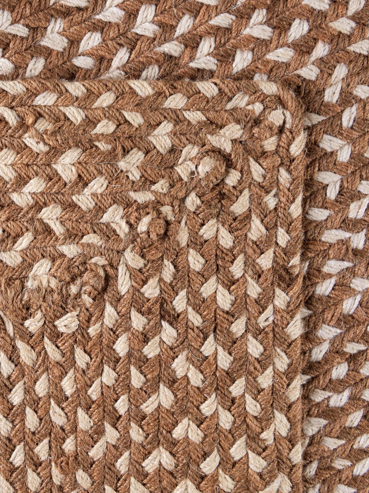 Light Brown 2' x 6' 1 Tweed Braided Jute Runner Area Rug 100% All Natural Jute Hand Braided in India Carpet for Unique Luxury Home Interiors for Sale at Rug Engine