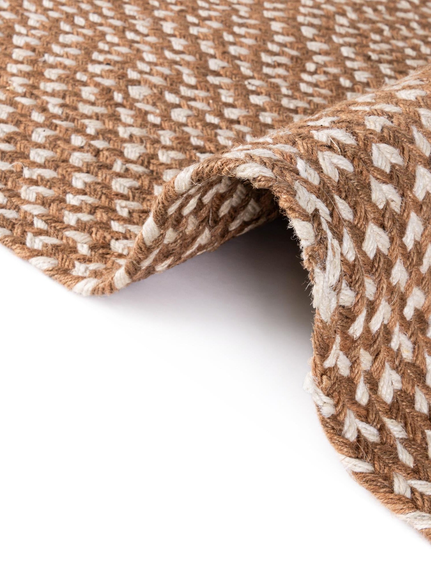 Light Brown 2' x 6' 1 Tweed Braided Jute Runner Area Rug 100% All Natural Jute Hand Braided in India Carpet for Unique Luxury Home Interiors for Sale at Rug Engine