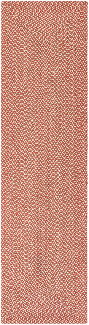 Rust Red 3' x 10' Tweed Braided Jute Runner Rug