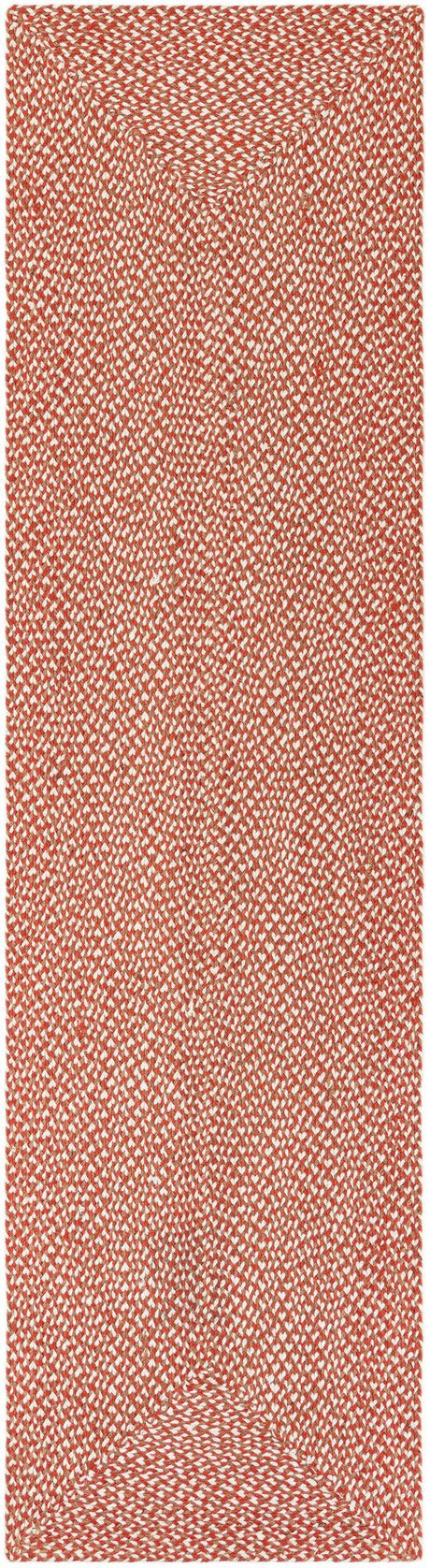 Rust Red 3' x 10' Tweed Braided Jute Runner Rug