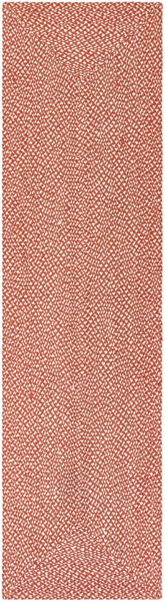 Rust Red 3' x 10' Tweed Braided Jute Runner Rug