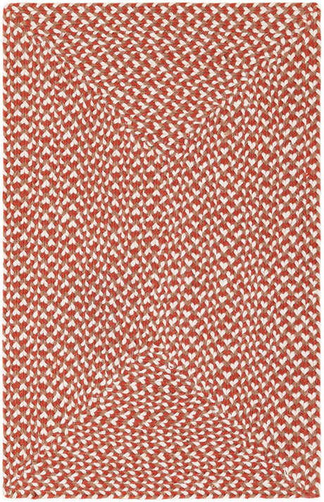 Rust Red 2' x 3' 1 Tweed Braided Jute Rectangle Rug