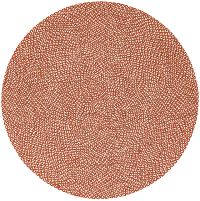 Rust Red 5' 1 x 5' 1 Tweed Braided Jute Round Area Rug 100% All Natural Jute Hand Braided in India Carpet for Unique Luxury Home Interiors for Sale at Rug Engine