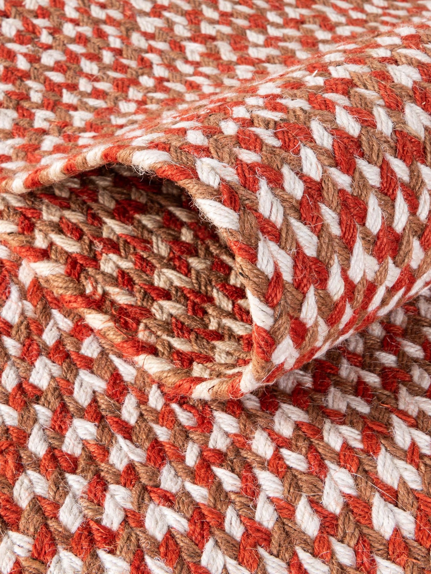 Rust Red 3' 1 x 5' 1 Tweed Braided Jute Rectangle Area Rug 100% All Natural Jute Hand Braided in India Carpet for Unique Luxury Home Interiors for Sale at Rug Engine