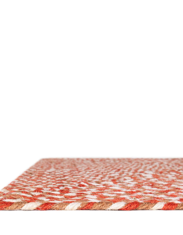 Rust Red 5' 1 x 8' Tweed Braided Jute Rectangle Rug