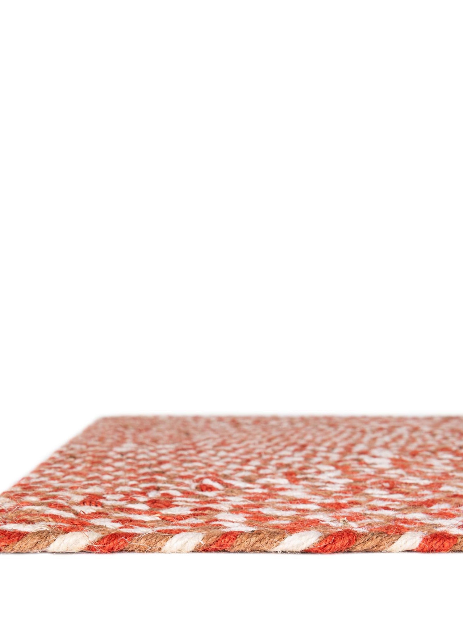 Rust Red 2' x 3' 1 Tweed Braided Jute Rectangle Area Rug 100% All Natural Jute Hand Braided in India Carpet for Unique Luxury Home Interiors for Sale at Rug Engine