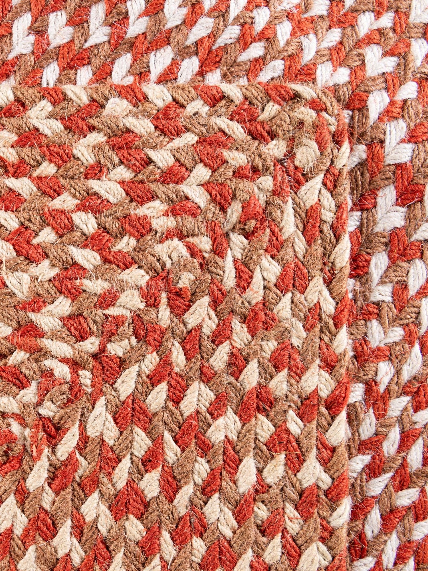 Rust Red 2' x 3' 1 Tweed Braided Jute Rectangle Area Rug 100% All Natural Jute Hand Braided in India Carpet for Unique Luxury Home Interiors for Sale at Rug Engine