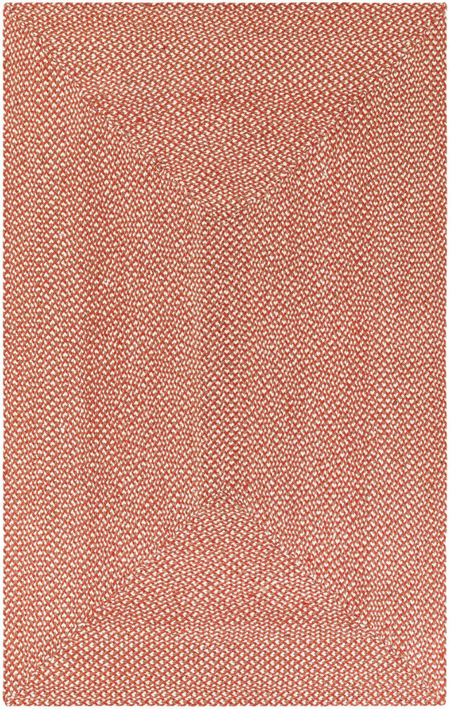Rust Red 5' 1 x 8' Tweed Braided Jute Rectangle Rug