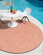 Rust Red 5' 1 x 5' 1 Tweed Braided Jute Round Area Rug 100% All Natural Jute Hand Braided in India Carpet for Unique Luxury Home Interiors for Sale at Rug Engine