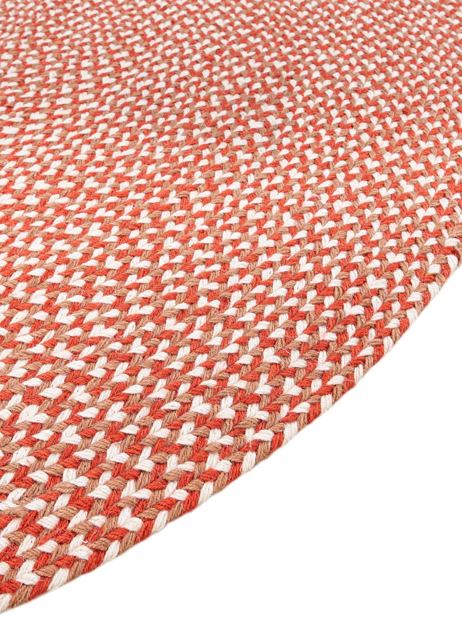 Rust Red 5' 1 x 5' 1 Tweed Braided Jute Round Area Rug 100% All Natural Jute Hand Braided in India Carpet for Unique Luxury Home Interiors for Sale at Rug Engine