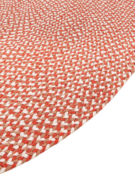 Rust Red 10' x 10' Tweed Braided Jute Round Rug