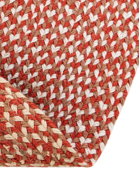 Rust Red 3' 1 x 3' 1 Tweed Braided Jute Round Area Rug