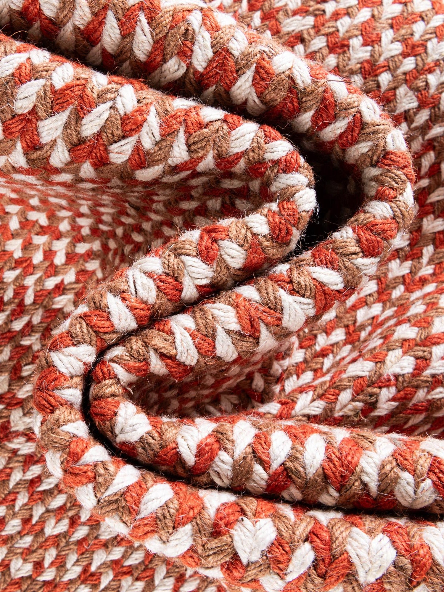 Rust Red 2' x 6' 1 Tweed Braided Jute Runner Area Rug 100% All Natural Jute Hand Braided in India Carpet for Unique Luxury Home Interiors for Sale at Rug Engine