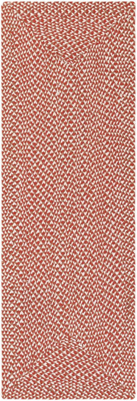 Rust Red 2' x 6' 1 Tweed Braided Jute Runner Rug