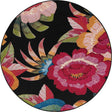 Multicolor 5' 1 x 5' 1 Outdoor Botanical Round Area Rug Weather Resistant for Patio, Deck, Terrace, Balcony, Porch Polypropylene Garden Floral Tropical Carpet for Sale at Rug Engine