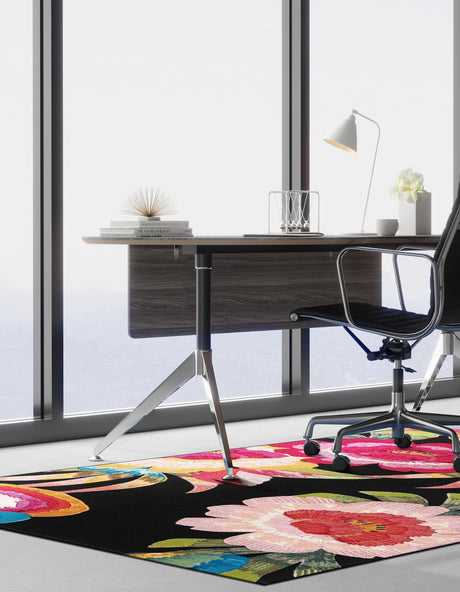 Multicolor 4' 1 x 6' 1 Outdoor Botanical Rectangle Rug