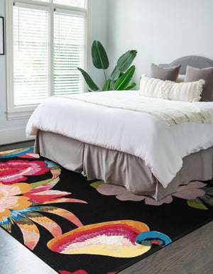 Multicolor 5' 1 x 8' Outdoor Botanical Rectangle Area Rug Weather Resistant for Patio, Deck, Terrace, Balcony, Porch Polypropylene Garden Floral Tropical Carpet for Sale at Rug Engine