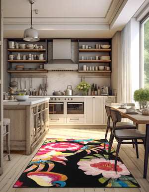 Multicolor 4' 1 x 6' 1 Outdoor Botanical Rectangle Rug