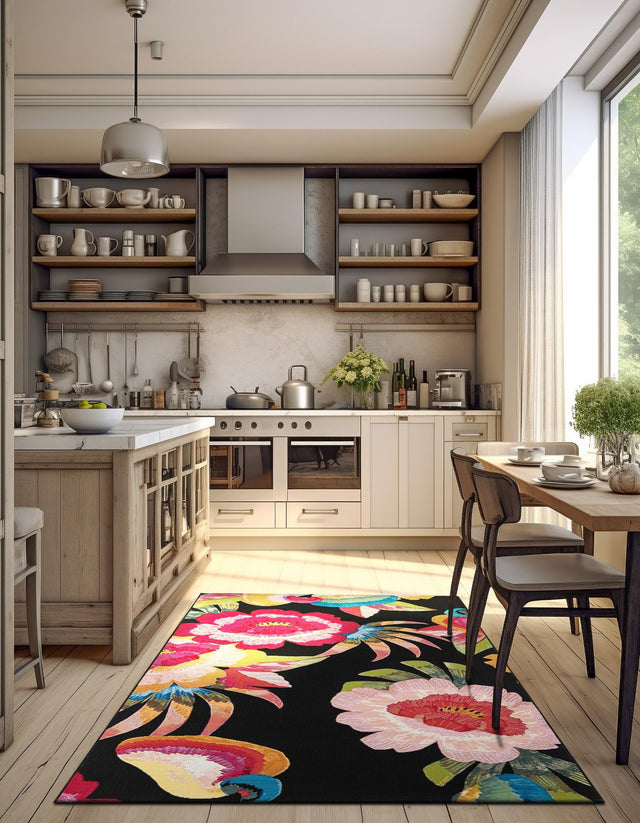 Multicolor 4' 1 x 6' 1 Outdoor Botanical Rectangle Rug