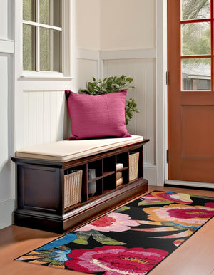 Multicolor 2' x 5' 1 Outdoor Botanical Runner Rug