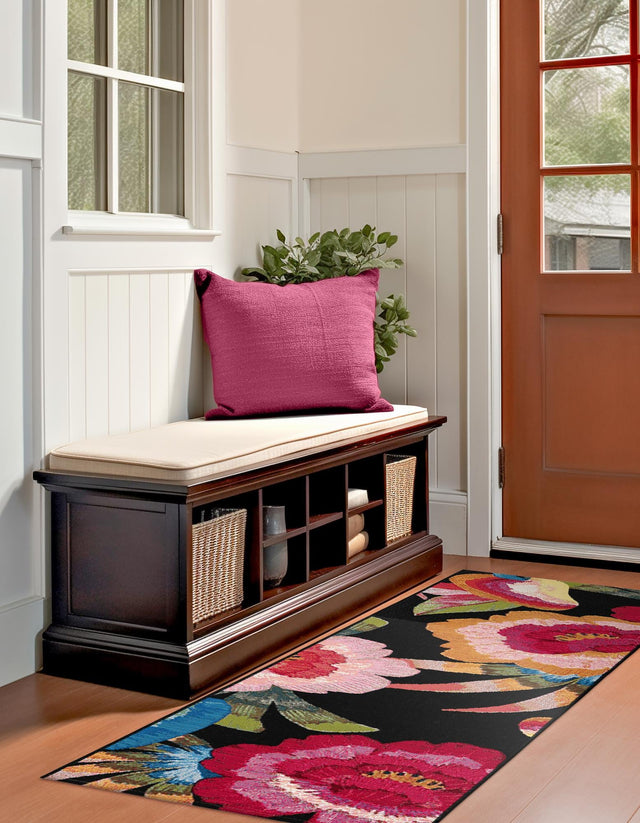 Multicolor 2' x 5' 1 Outdoor Botanical Runner Rug