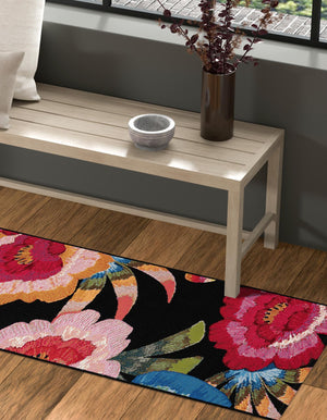Multicolor 2' 7 x 10' Outdoor Botanical Runner Area Rug Weather Resistant for Patio, Deck, Terrace, Balcony, Porch Polypropylene Garden Floral Tropical Carpet for Sale at Rug Engine