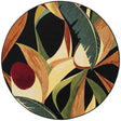 Multicolor 5' 1 x 5' 1 Outdoor Botanical Round Area Rug Weather Resistant for Patio, Deck, Terrace, Balcony, Porch Polypropylene Garden Floral Tropical Carpet for Sale at Rug Engine