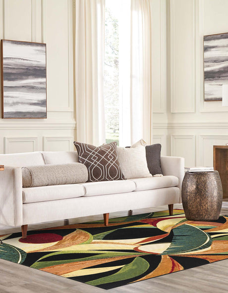 Multicolor 6' 1 x 9' Outdoor Botanical Rectangle Rug