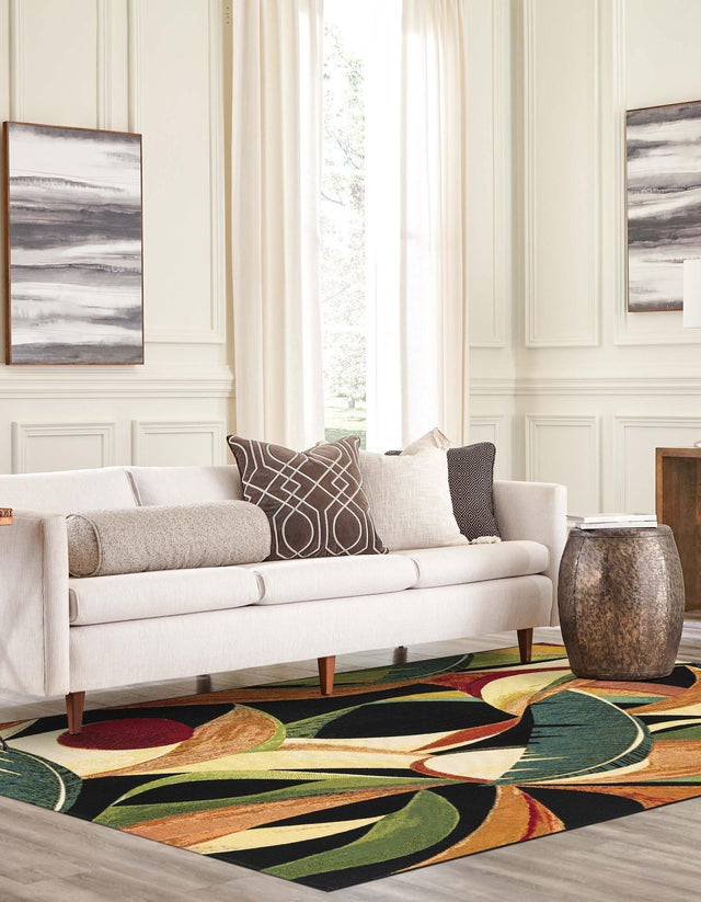 Multicolor 6' 1 x 9' Outdoor Botanical Rectangle Rug
