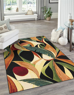 Multicolor 5' 1 x 8' Outdoor Botanical Rectangle Area Rug Weather Resistant for Patio, Deck, Terrace, Balcony, Porch Polypropylene Garden Floral Tropical Carpet for Sale at Rug Engine