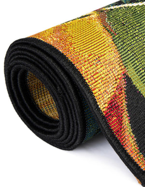 Multicolor 7' 10 x 7' 10 Outdoor Botanical Round Area Rug Weather Resistant for Patio, Deck, Terrace, Balcony, Porch Polypropylene Garden Floral Tropical Carpet for Sale at Rug Engine