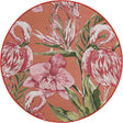 Coral 3' 1 x 3' 1 Outdoor Botanical Round Area Rug Weather Resistant for Patio, Deck, Terrace, Balcony, Porch Polypropylene Garden Floral Tropical Carpet for Sale at Rug Engine