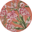 Coral 5' 1 x 5' 1 Outdoor Botanical Round Area Rug Weather Resistant for Patio, Deck, Terrace, Balcony, Porch Polypropylene Garden Floral Tropical Carpet for Sale at Rug Engine