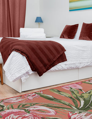 Coral 2' x 6' 1 Outdoor Botanical Runner Rug