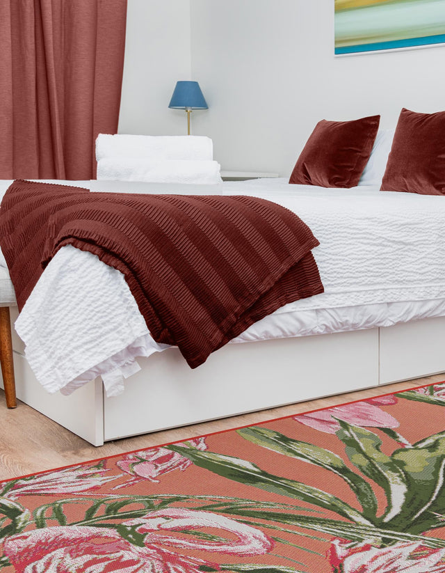 Coral 2' x 6' 1 Outdoor Botanical Runner Rug