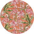 Coral 8' x 8' Outdoor Botanical Round Rug