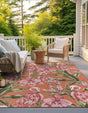 Coral 8' x 8' Outdoor Botanical Square Rug
