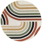 Multicolor 4' 1 x 4' 1 Outdoor Modern Round Rug