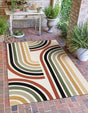 Multicolor 5' 1 x 8' Outdoor Modern Rectangle Area Rug Weather Resistant for Patio, Deck, Terrace, Balcony, Porch 100% Polypropylene Modern Outside Carpet for Sale at Rug Engine